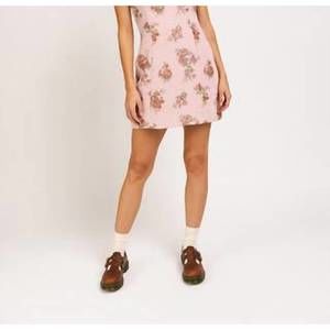 knee length dresses for ladies Floral Bow Print Mini Dress in Blush Bloom With Fitted Waist main image 1